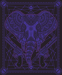 Illustration vector Elephant mandala pattern style Good for print on demand