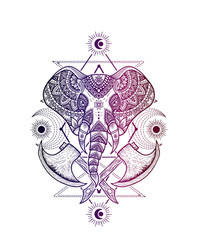 Illustration vector Elephant mandala pattern style Good for print on demand