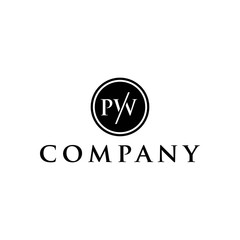 Luxury Initial PW Logo design Vector