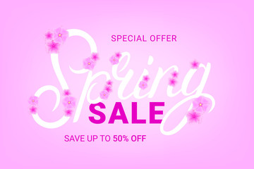 Spring sale discount banner template