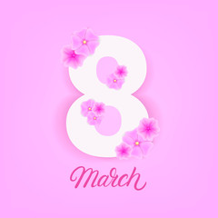 8 march greeting card, poster, banner template