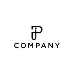 simple pi logo,ip letter vector design illustration