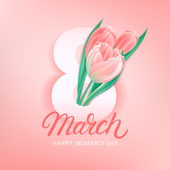 8 march greeting card, poster, banner template