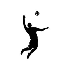 Fototapeta na wymiar Player volley ball silhouette icon