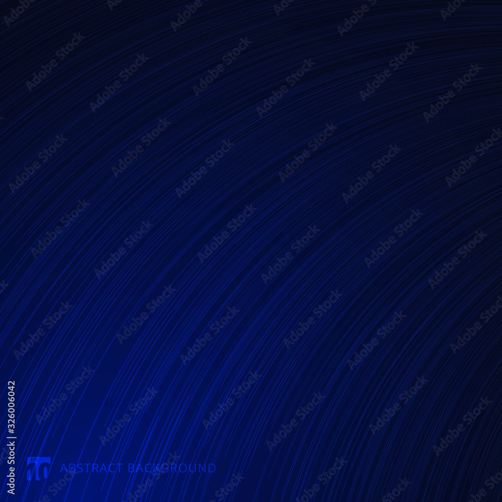 Poster abstract curve lines texture blue gradient background.