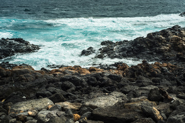 Fototapeta na wymiar skaliste brzegi wyspy Fuertaventura w Hiszpanii