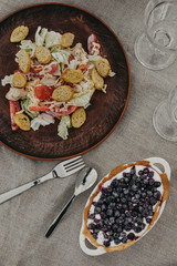 Romantic dinner by the sea