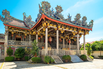 The Khoo Kongsi is a large Chinese clanhouse with elaborate and highly ornamented architecture, a...