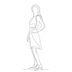 continuous line drawing girl, woman