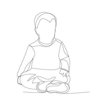 recommend clip art: drawing one continuous line baby sit
