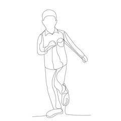  isolated, drawing a continuous line child boy