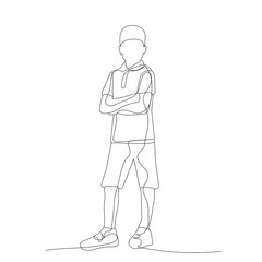  isolated, drawing a continuous line child boy