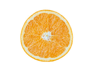 Top-view oranges on the white background