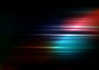 Horizontal speed lines with lighting on colors background