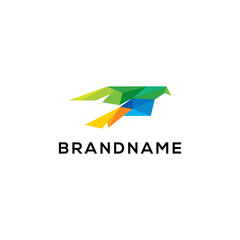 Bird polygon colorful logo template