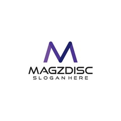 M Magzdisc Logo Simple and Templates