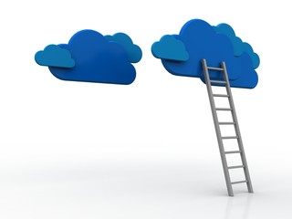 Fototapeta na wymiar 3d rendering Clouds and ladder