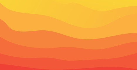 flat wavy orange wallpaper background . modern paper cut background templates