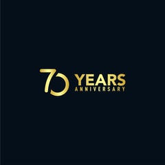 70 Years Anniversary Gold Elegant Design