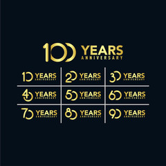 100 Set Years Anniversary Gold Elegant Design