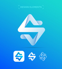 Fototapeta premium Vector abstract letter S logo design template