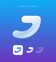 Vector letter J logo design template
