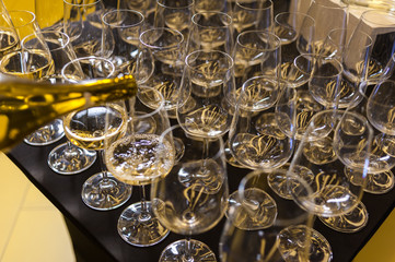 Original festive table setting in the restaurant