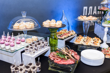 Buffet table for celebration with different dishes