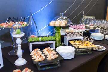 Buffet table for celebration with different dishes