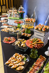 Buffet table for celebration with different dishes