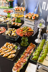 Buffet table for celebration with different dishes