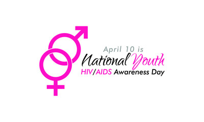 Vector illustration on the theme of National Youth HIV / AIDS Awareness Day observed on April 10th every year. Design assets.