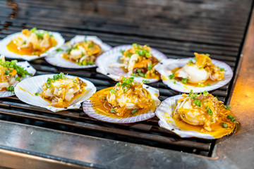 grilled scallop or shell with butter and garlic