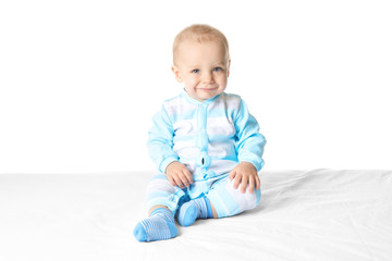 Cute funny baby isolated on white
