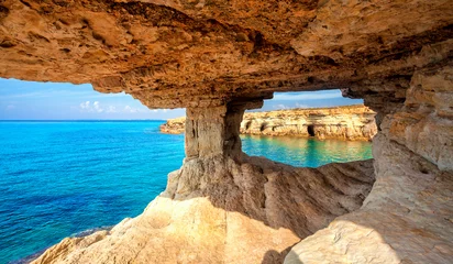 Sea cave near Cape Greko(Capo Greco) of Ayia Napa and Protaras on Cyprus island, Mediterranean Sea.