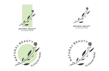 Natural beauty logo design templates