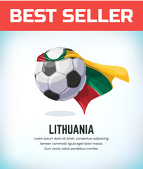 Lithuania football or soccer ball. Football national team. Vector illustration