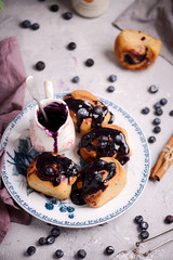 Blueberry cinnamon  vegan scrolls .selective focus