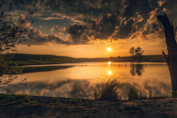 Fototapeta premium Sunrise on river