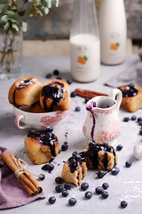 Blueberry cinnamon  vegan scrolls .selective focus