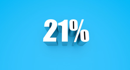 3D illustration of 21 percentage or 21% metallic IVA Tax in red background