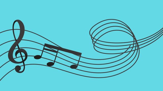 partition de musique, note de musique- f&ecirc;te de la muisque animation