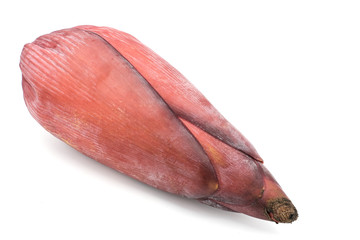 Fresh blossom of the banana tree isolated on white background, Raw blossom