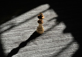 chess pieces on grey background
