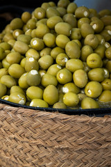 Background of great spanish green olives