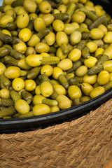 Background of great spanish green olives