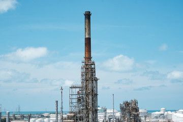 View of petrochemical plant or refinery plant in industry