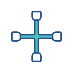 Fototapeta premium wrench icon design, flat style icon collection