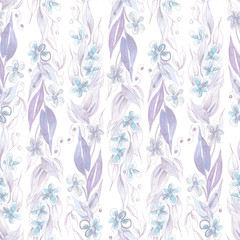 Watercolor Flowers Seamless Pattern. Hand Painted Background.