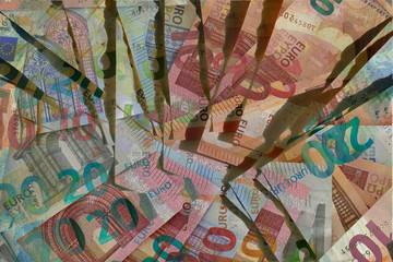 Bunte Euro-Banknoten , Deutschland- Europa